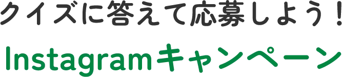 クイズに答えて応募しよう！Instagramキャンペーン