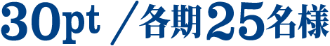 30pt/各期25名様